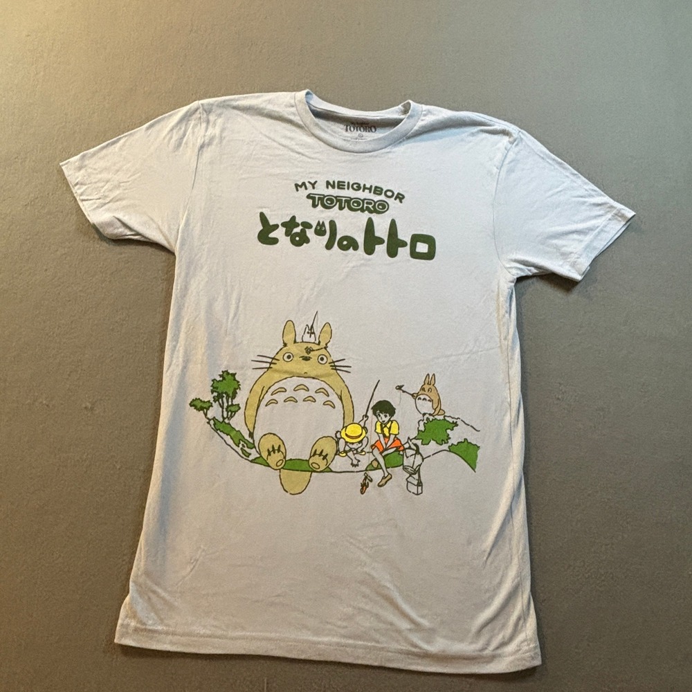 My Neighbor Totoro Graphic T-Shirt Womens L Blue Studio Ghibli Her Universe